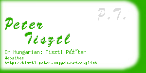 peter tisztl business card